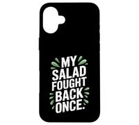 My Salad Fought Back Once Foodie Humor Vegano Vegetariano Broma Carcasa para iPhone 16 Plus