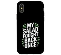 My Salad Fought Back Once Foodie Humor Vegano Vegetariano Broma Carcasa para iPhone X/XS