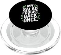 My Salad Fought Back Once Foodie Humor Vegano Vegetariano Broma PopSockets PopGrip para MagSafe