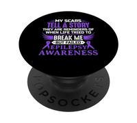 My Scars Epilepsia Concientización Cinta Morada Epiléptica PopSockets PopGrip Adhesivo