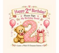 My Second Birthday Book of Wishes: A Birthday Party Guest Book for Keepsakes and Memories- Girl Version