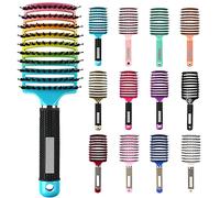 My Sensory Space - Cepillo para desenredar el cabello, cepillo mágico desenredante, cepillo de pelo de nailon con cerdas desenredantes, curvado y ventilado (color: degradado)