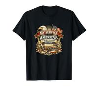 My Service Americas Freedom Veteran Eagle Flag Patriots 1776 Camiseta