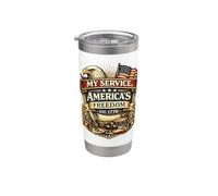 My Service Americas Freedom Veteran Eagle Flag Patriots 1776 Vaso térmico de acero inoxidable de doble pared
