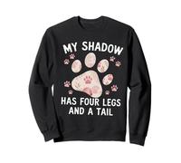 My Shadow Has Four Legs Floral Paw Cita Perro Gato Amantes Sudadera