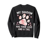 My Shadow Has Four Legs Floral Paw Cita Perro Gato Amantes Sudadera