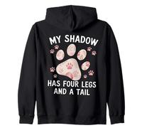 My Shadow Has Four Legs Floral Paw Cita Perro Gato Amantes Sudadera con Capucha
