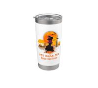 My Shar Pei Rides Shotgun Dog and Witch Funny Halloween Vaso térmico de acero inoxidable de doble pared