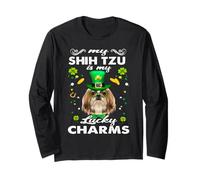 My Shih Tzu Is My Lucky Charm Dog St Patricks Day Dogs Manga Larga