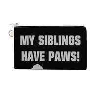 My Sibling Has Paws - Monedero de lona personalizado para cambio, bolsa de maquillaje pequeña para hombres y mujeres, 7.5 x 4.6 pulgadas, Estilo:, Talla única, MHXYZHW