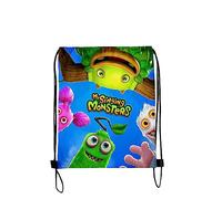 My Singing Monsters - Bolsa con cordón, diseño de dibujos animados en 3D, para gimnasio, natación, escuela, niño, niña, 48 x 32 cm, adecuada para deportes, yoga, viajes