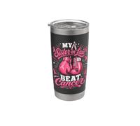 My Sister-In-Law Beat Cancer - Guantes de boxeo para cáncer de mama Vaso térmico de acero inoxidable de doble pared
