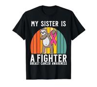 My Sister Is a Fighter Breast Cancer Awareness Support Gifts Camiseta gráfica económica, Hombre, Negro, S