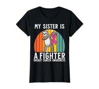 My Sister Is a Fighter Breast Cancer Awareness Support Gifts Camiseta gráfica económica, Mujer, Negro, XL