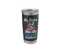 My Sister is my Favorite Author para Amantes de Libros Vaso térmico de acero inoxidable de doble pared