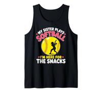 My Sister Plays Softball Snacks Juvenil Familia Juego de Pelota Fan Camiseta sin Mangas