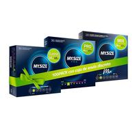 MY.SIZE 100 Preservativos 49 mm Megaset Classic+Mix+Pro | Tamaño 1 | Paquete económico de 100 unidades | Preservativo Premium extrafino | Sensible muy fino | Pared fina | Preservativos veganos