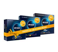 MY.SIZE 100 Preservativos 53 mm Megaset Classic+Mix+Pro | Tamaño 1 | Paquete económico de 100 unidades | Preservativo Premium extrafino | Sensible muy fino | Pared fina | Preservativos veganos