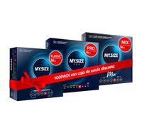 MY.SIZE 100 Preservativos 60 mm Megaset Classic+Mix+Pro | Tamaño 1 | Paquete económico de 100 unidades | Preservativo Premium extrafino | Sensible muy fino | Pared fina | Preservativos veganos