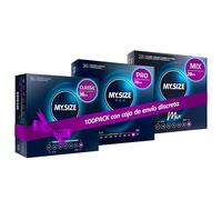 MY.SIZE 100 Preservativos 69 mm Megaset Classic+Mix+Pro | Tamaño 1 | Paquete económico de 100 unidades | Preservativo Premium extrafino | Sensible muy fino | Pared fina | Preservativos veganos