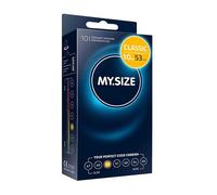 MY.SIZE Classic Condones talla 3 | Ancho 53 mm | Paquete estándar 10 unidades | Preservativos premium extra delgados | Ultra sensibles y delicados | Grosor 0,07 mm | Veganos