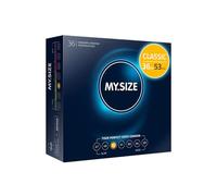 MY.SIZE Classic Condones talla 3 | Ancho 53 mm | Paquete grande 36 unidades | Preservativos premium extra delgados | Ultra sensibles y delicados | Grosor 0,07 mm | Veganos