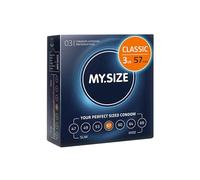 MY.SIZE Classic Condones talla 4 I Ancho 57 mm I Paquete de prueba 3 unidades I Preservativos premium extra delgados I Condones ultra sensibles y delicados I Grosor 0,07 mm I Condones veganos