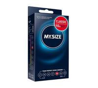 MY.SIZE Classic Condones talla 6 I Ancho 64 mm I Paquete estándar 10 unidades I Preservativos premium extra delgados I Condones ultra sensibles y delicados I Grosor 0,07 mm I Condones veganos