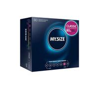 MY.SIZE Classic Condones talla 6 | Ancho 64 mm | Megapack 80 unidades | Preservativos premium extra delgados | Ultra sensibles y delicados | Grosor 0,07 mm | Veganos