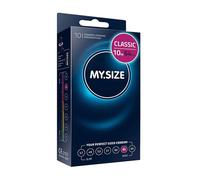 MY.SIZE Classic Condones talla 6 I Ancho 64 mm I Paquete estándar 10 unidades I Preservativos premium extra delgados I Condones ultra sensibles y delicados I Grosor 0,07 mm I Condones veganos