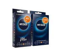 My.SIZE Mix SET Tamaño 4, 57 mm: 10 condones clásicos + 10 condones en 4 emocionantes variedades, con aroma, color, con textura y clásicos