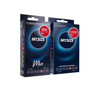 My.SIZE Mix SET Tamaño 5, 60 mm: 10 condones clásicos + 10 condones en 4 emocionantes variedades, con aroma, color, con textura y clásicos