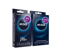 My.SIZE Mix SET Tamaño 7, 69 mm: 10 condones clásicos + 10 condones en 4 emocionantes variedades, con aroma, color, con textura y clásicos