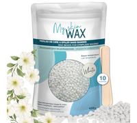 My Skin Wax - Perlas de Cera para Depilación Sin Bandas, 400g, Hipoalergénico, Depilatoria Indolora Sin Enrojecimiento, Especial Para Pieles Sensibles Hombre Mujer, Depilar Facial, Brasileño Blanco