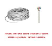 MY SMART SHOP Bobina de 50 metros de cable de red SFTP Cat 5E LAN Ethernet 5E Internet apantallado doble blindaje bobina router punto de acceso gris