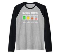 My Social Battery: Divertido, introvertido, Antisocial y de Baja energía Camiseta Manga Raglan