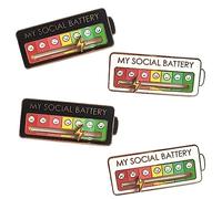 My Social Battery Pin, Divertido Broche de Estado de ánimo Social para 7 Días, 2 Piezas Broche para Batería Social Pines Divertidos Pines Joyas Decoracion Pin de Social Pin de Social (4 Piezas)