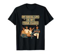 My Social Life Is My Yoga Class Yoga Humor Gráfico Camiseta