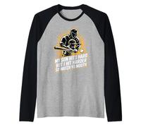 My Son Hits Hard But I Hit Harder So Watch Yo Mouth - Camiseta Manga Raglan