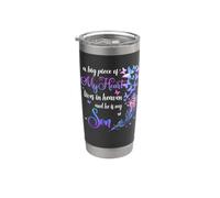 My Son Lives In Heaven Memorial Citas Amor Mamá Papá Coincidencia Vaso térmico de acero inoxidable de doble pared