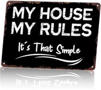 My Space My Rules No Questions Asked Metal Art 8 X 12 in