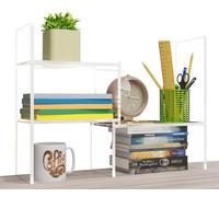 My Space Organizers Estante de escritorio acrílico ajustable para la parte superior del escritorio: estante de escritorio transparente, organizador de estantería de escritorio premium, estantes de