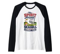 My Spirit Animal Is A Seagull At A Baseball Game Camiseta Manga Raglan