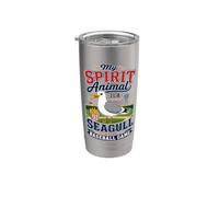 My Spirit Animal Is A Seagull At A Baseball Game Vaso térmico de acero inoxidable de doble pared