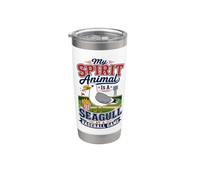 My Spirit Animal Is A Seagull At A Baseball Game Vaso térmico de acero inoxidable de doble pared