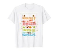 My Spooky Halloween Acción de Gracias Ugly Christmas Costume Fall Camiseta gráfica económica, Hombre, Blanco, L
