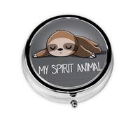 My Sprirt Animal Este pequeño pastillero redondo de viaje de tres compartimentos es perfecto para almacenar medicamentos diarios, vitaminas y sobre la marcha.