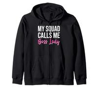 My Squad Calls Me Boss Lady - Feminine Leadership Saying Sudadera con Capucha