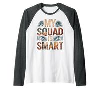 My Squad Is Smart Grupo de Inteligencia Educativa - Camiseta Manga Raglan