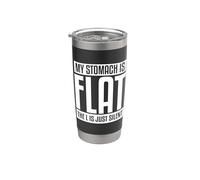 My Stomach is Flat The L is just Silent Vaso térmico de acero inoxidable de doble pared